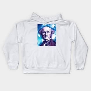 John Stuart Mill Snowy Portrait | John Stuart Mill Artwork 12 Kids Hoodie